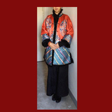 中国风民族风极品改良唐装中式龙袍全手工绣花羔羊皮内胆女士龙袍