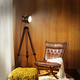 正品宜家新款美式复古三脚木质落地灯创意简约书房卧室客厅欧式