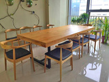 铁艺实木餐桌会议桌办公桌工作台长桌简约洽谈桌长方大桌桌椅组合