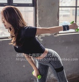 韩国代购专业瑜伽服短袖套装女夏秋季速干健身房运动跑步弹力裤女