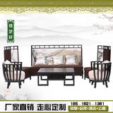 新中式酒店会所大堂实木沙发组合现代简约咖啡厅影楼卡座休闲桌椅