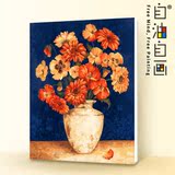 自油自画 diy数字油画客厅餐厅植物花卉欧式背景墙手绘填色装饰画