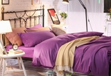 紫色全棉磨毛素色系列床品床单床笠款式三四件套纯色加厚包邮