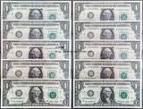 美洲全新13版美国钱币1元纸币 外国钱币 一元 【10散张的价】保真
