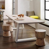 简易会议桌 北欧双人烤漆钢木电脑桌台式简约现代家用单人办公桌