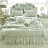 夏天纯色床单被单床上四件套纯棉1.8m床双人简约床裙式2.0m床夏季