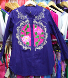 云南丽江民族风长袖新款女式衬衫时尚潮人创意棉麻刺绣印花个性OL