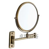 卓辉 8寸青古铜浴室美容镜 卫生间化妆镜 挂壁式双面折叠镜  特价