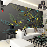 3d个性电视沙发背景墙纸壁纸 抽象花卉无缝大型壁画 定制客厅壁纸