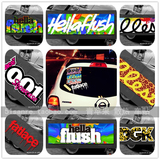 HellaFlush汽车贴纸 JDM日本改装车身贴 潮流车贴 HF个性涂鸦拉花