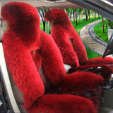 生产女士专用酒红色汽车羊毛坐垫 狼毛坐垫 羊皮坐垫 冬季 纯羊毛