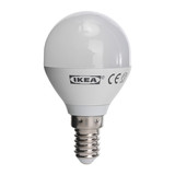 宜家代购 里代尔LED灯泡 E14, 球形 乳白色