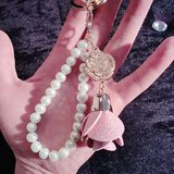 珍珠链小花钥匙链创意男女士情侣包包汽车钥匙挂件钥匙扣韩国可爱