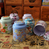 外贸小号茶叶罐铁盒 欧式圆形迷你小铁罐 通用花茶包装盒包装罐