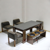 北欧风格阿肥餐桌阿肥餐椅套餐火烧石餐桌玄武石餐桌实木餐桌餐椅