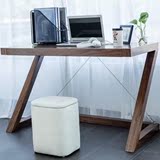 创艺简欧电脑桌实木贴皮环保现代简约时尚个性写字台学习桌办公桌