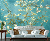 优扬大型壁画墙纸 欧式沙发电视背景墙 油画风格梵高杏花