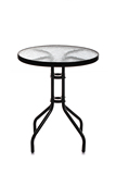 单层简约现代玻璃饭桌钢化玻璃家用散装圆形金属餐桌咖啡桌休闲桌