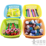 瑞果果 新款外贸塑料玩具筐幼儿园区角材料游戏筐正方形收纳篮子