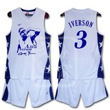DIY个性定制可印号码印字篮球服篮球衣艾弗森球衣男女款运动套装