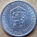 捷克斯洛伐克1962年10赫勒硬币外国世界硬币钱币收藏