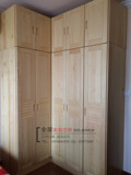 上海家具定做实木松木衣柜转角L型组合整体衣帽间衣柜储物柜原木