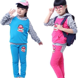 童装春秋装2016新款女童装大嘴猴运动套装韩版儿童卫衣加厚两件套