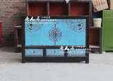 【唐人居】新中式古典做旧彩绘玄关柜鞋柜门厅柜 实木储物装饰柜