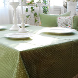 绿茶简约现代绿色田园居家布艺餐桌布艺定制订做桌布布艺 棉麻