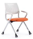 高档折叠培训椅移动培训椅子会议椅电脑椅休闲椅办公椅带轮子扶手