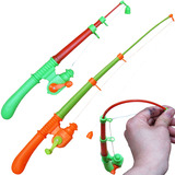 儿童戏水磁性钓鱼玩具 散装伸缩鱼竿 仿真鱼杆 韧性好 47CM长