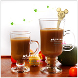 创意高脚爱尔兰咖啡杯大号欧式拿铁咖啡杯玻璃透明奶茶马克咖啡杯