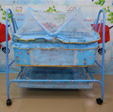 热卖新生婴儿床263儿童BB宝宝婴儿摇摇床带轮子蚊帐婴儿双层童床