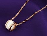 日本正品代购直邮 BVLGARI宝格丽18k玫瑰金项链CL855721 白陶瓷