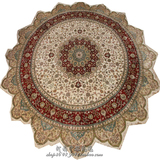 圆形手工真丝地毯 出口土耳其手工地毯 高档家用地毯 245x245厘米