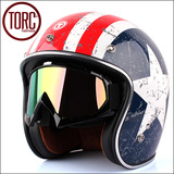坦克头盔TORC摩托车头盔半盔正品时尚摩托车哈雷头盔 美国队长