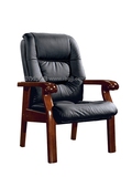 特价高档大班椅实木架会议椅黑色牛皮班前椅西皮会客椅老板椅C025