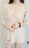 2013新款小复古韩国 气质甜美公主立体花朵吊带长款吊带 雪纺衫