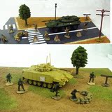 二战沙盘兵人模型 1:72成品场景配件 地台草地，野外作战仿真土地