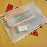 日本代购 MUJI/无印良品 EVA半透明笔袋 防水带拉链化妆包收纳包