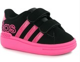 &*包邮现货新款 美国代购 正品Adidas童鞋 女童黑粉色休闲运动鞋