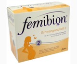 德国 孕妇叶酸Femibion 400+DHA 双月剂量 2阶段 孕13周起