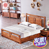 红木大床刺猬紫檀非洲花梨实木新中式双人婚床1.8 2米特价家具