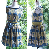 XUNRUO熏若原创设计 自主印花系列 油画人物系列复古俏皮 连衣裙