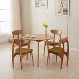 北欧实木餐桌椅组合小户型宜家现代简约圆形桌子日式白橡木餐桌