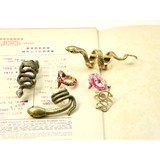 D疯人院 西洋古董vintage独特珐琅秀场蛇形稀有戒指环首饰孤品