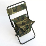 户外钓鱼小折叠椅子 带储物袋 便携式迷彩椅子 写生凳(靠背）