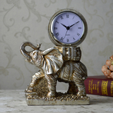 欧式复古家居饰品时钟摆件 可爱大象创意钟表座钟 客厅装饰台钟