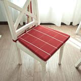 欧式简约宜家风餐椅垫 绛红/深咖啡大格子色织坐垫 可拆洗海绵垫