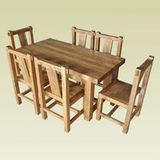 老榆木餐桌长方形小户型桌椅原木饭桌中式餐厅家具快餐桌椅包邮